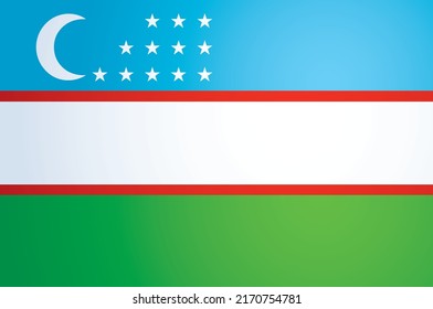 Bandera de Uzbekistán. Signo de dibujo del vector