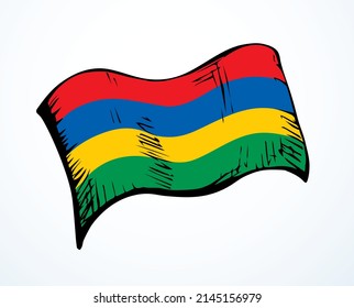 Flagge von Mauritius. Vektorgrafik-Symbol