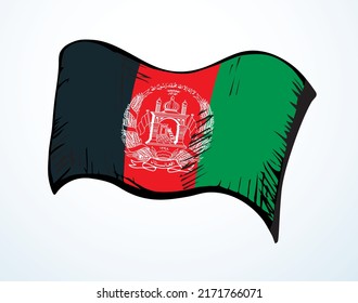 Closeup old retro green red color vintage east land city day war unity silk wind wave shape view white sky text space. Hand drawn line cartoon web art liberty pride sport logo label ensign element set