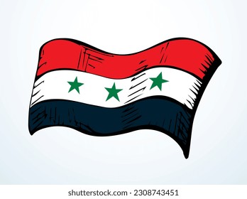 Bandera de Iraq. Icono de dibujo del vector