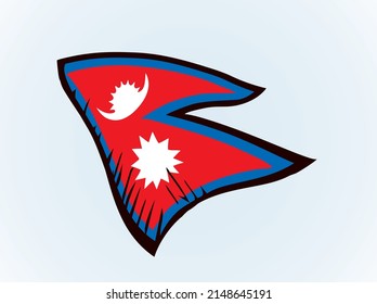 Closeup old retro red blue color vintage land pride labor day war unity silk wave wind shape view white sky moon text space. Hand drawn line cartoon web art liberty unit logo label insignia frame set 