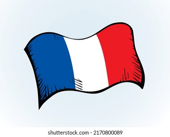 Bandera de Francia. Signo de dibujo del vector