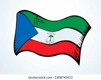 Flagge Äquatorialguineas. Vektorgrafik-Symbol