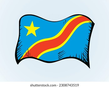Flagge des Kongo. Vektorgrafik-Symbol