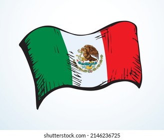 Flagge Mexikos. Vektorzeichnung