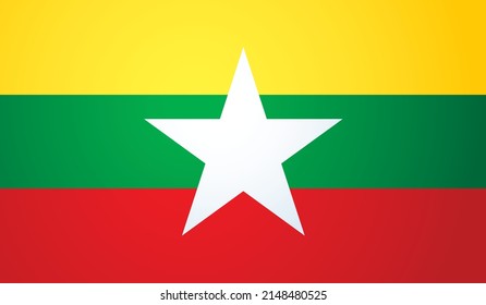 Bandera de Myanmar. Icono de dibujo del vector