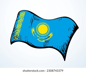 Closeup old retro yellow color vintage land city glory day war unity silk textile wave wind flying shape view sky text space. Hand drawn sketch line art peace bird logo ensign label insignia frame set