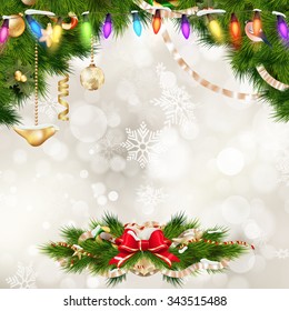 Closeup on Christmas decoration over bokeh background. EPS 10 vector file included