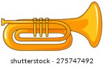 Closeup one plain golden trumpet