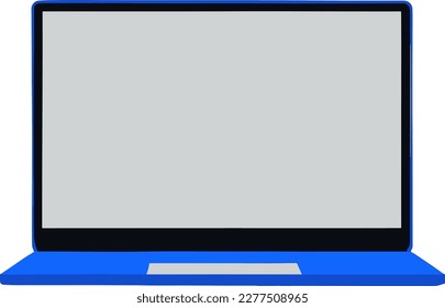 Close-up - an open laptop with a screen without background. Isolated. Place for text or ads. Vector illustration