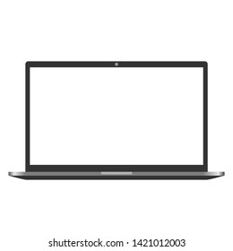 Close-up - an open laptop with white screen. Place for text or advertising. Vector illustration-illustration
