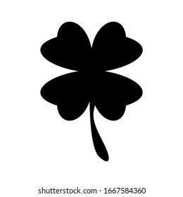 Closeup patrick day clove icon in black vector illustration on a white background eps 10