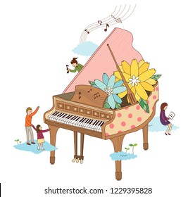 Close-up of piano