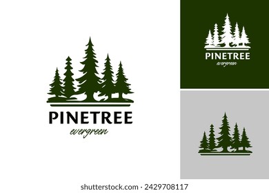 Closeup of a pine tree logo design template. perfect for nature-themed designs, wilderness concepts, and outdoor-related projects needing a unique touch.