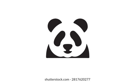 Close-up of a playful panda bear head, highlighting its adorable facial features and distinctive black-and-white fur pattern.