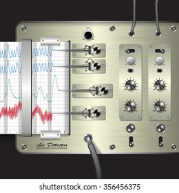 Closeup Of A Polygraph Isolated On Background. Vector Illustration