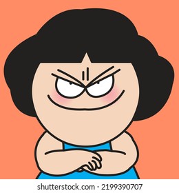 Closeup Portrait Of A Cunning Girl With Foxy Face Concept Card Character illustration