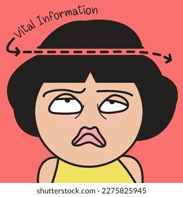 Closeup Portrait Of A Sick And Tired Woman Had Lost Her Vital Information Concept Card Character illustration