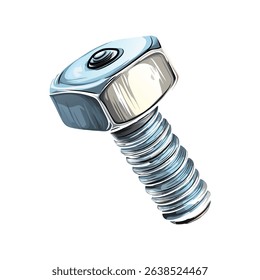 Closeup Precision Engineered Bolt Industrial Hardware Detail