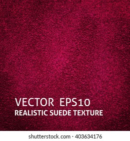 Closeup raspberry red suede texture, vector background