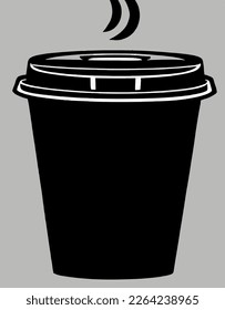 close-up ready to drink hot coffee. vector illustration.