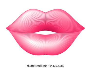 Closeup red lips. Vector illustration isolated on white background. Eps10. RGB. Global colors