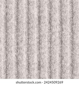 Close-up, ribbed felt texture. Detailed fragment of a floor carpet with ridges and grooves. Hairy and fluffy gray rug. Vector seamless. Abstract artwork.