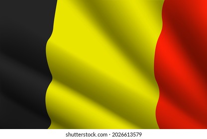 Nahaufnahme der gepflückten belgischen Flagge