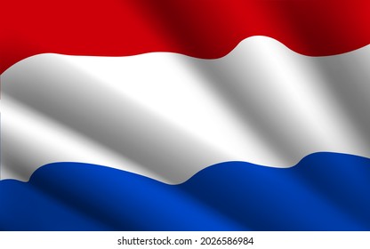 Closeup of rippled netherland flag