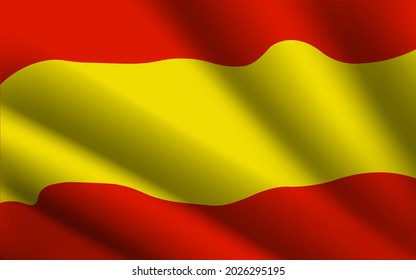 Closeup of rippled spain flag