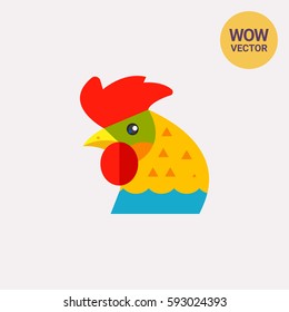 Closeup of Rooster Head Icon