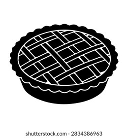 Close-up of a round pastry featuring a detailed lattice pattern on top, highlighting craftsmanship and culinary artistry.