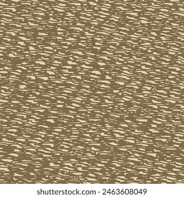 Closeup, rustic wool or jute rug. Mottled floor carpet in brown and ivory tones. Thick fabric texture. Abstract vector seamless.