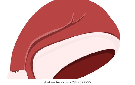 Close-up Santa hat vector. Christmas festival concept. Background illustrations and greeting cards