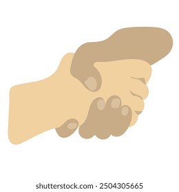 Primer plano que sacude el Vector de la ilustración de la mano aislado sobre fondo blanco