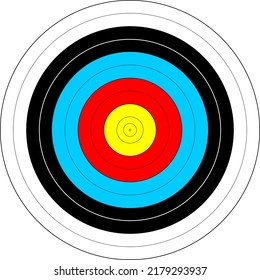 close-up of a shooting target for archery vector illustration on white background