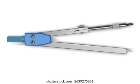 A close-up shot of a compass on a white background  compass for drawing 