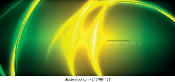 A closeup shot of a green and yellow glowing circle on a dark background, resembling an astronomical object. The macro photography captures the intricate details, creating a mesmerizing art piece