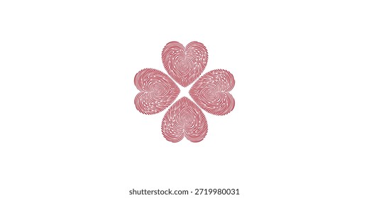 A close-up shot of a pink glitter four-leaf clover, symbolizing luck and charm, set against a clean white background.