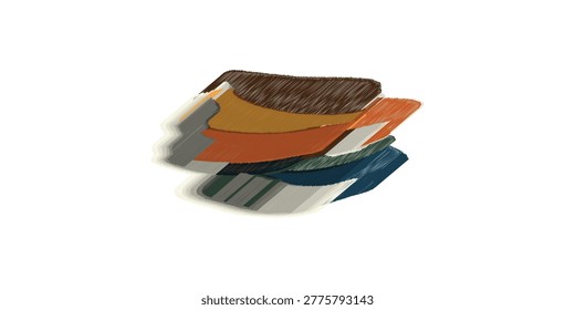 A close-up shot of a stack of guitar picks in various colors, including brown, yellow, orange, and blue, arranged on a white surface.