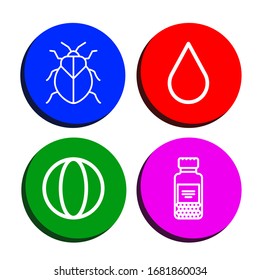 closeup simple icons set. Contains such icons as Stink bug, Blood drop, Ball, Spices, can be used for web, mobile and logo