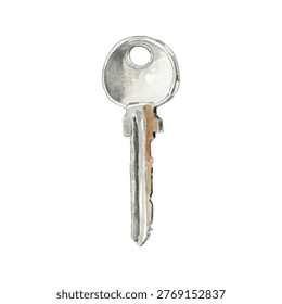 Close-up of a single metal key