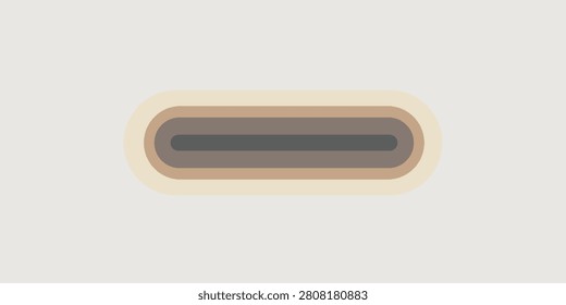 Closeup of a single USB C port socket icon
