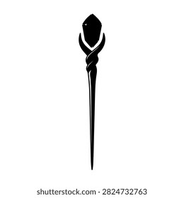 Close-up of a sleek black calligraphy pen with a fine tip, ideal for artistic writing and detailed lettering projects.