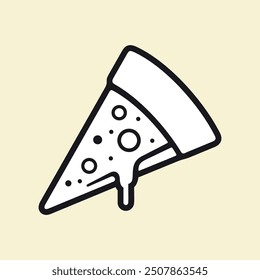 Un primer plano de una rebanada de pizza con una salsa, Arte vectorial inspirado en Tom Whalen, presentado en dribble, arte conceptual, ícono de App de citas, ícono de App, logotipo para la entrega del almuerzo, arte de línea