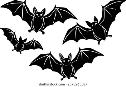 A close-up of the small bat Isolated on white  background vector art illustration 