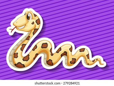 Closeup snake with purple background