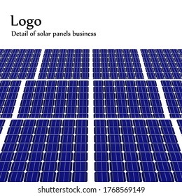 Closeup solar panels for business backgrounds. Solar cell. Detailed vector illustration of blue silicon photovoltaic electric solar panel texture. 