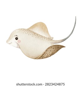 Closeup of stingray fish swimming