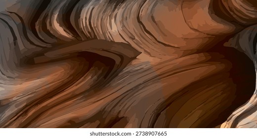 Close-up of a swirling, organic texture with flowing lines in shades of brown and beige, creating a sense of movement and depth.
